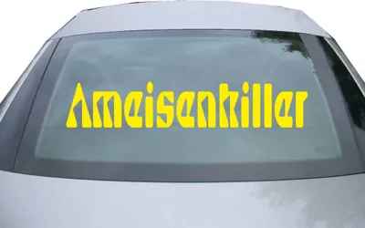 Produktbild von Indigos UG - Aufkleber Heckscheibe & Motorklappe DE2127 - gelb - 600x114 mm - Ameisenkiller - Auto Scheiben Fenster Heckklappe Tuning Racing JDM - Die cut