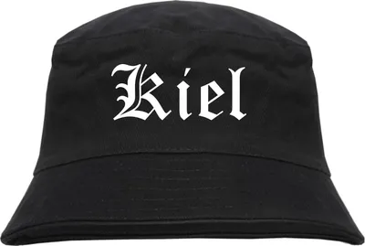 Produktbild von Kiel Fischerhut - Altdeutsch - bedruckt - Bucket Hat Anglerhut Hut S/M Schwarz