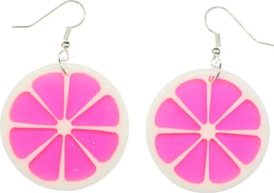 Produktbild von Grapefruit Pampelmuse Ohrringe Miniblings Hänger Obst Orange 35mm rosa pink