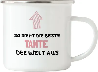 Produktbild von So Sieht Beste Tante Der Welt Aus Emaille Tasse Geschenkidee Tante Nichte Neffe