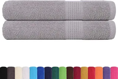 Produktbild von vidaXL Saunatücher FROGN 2 Stk. Grau 80x200 cm 360 g/m²