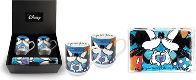 Zdjęcie produktu dla Gilde 4tlg. Set, Tasse / Becher, "you complete me", Kunststoff, Porzellan, blau, , B. 11,5 cm, H. 10 cm, D. 8 cm 81318