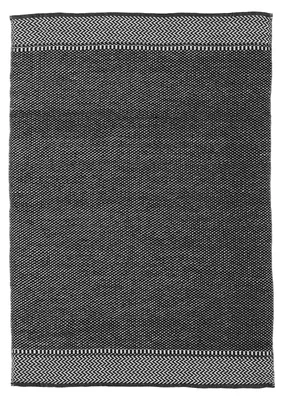 Image de carpetfine Tapis Intérieur et Extérieur Frida noir tissage plat réversible 120x170 cm | Tapis moderne, résistant aux intempéries et aux UV pour balcons, terrasses, jardins, salons et chambres