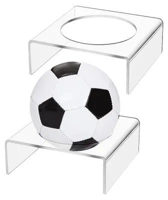Acryl-Sportballständer, 2 Stück, 11x11x4,05 cm, transparent