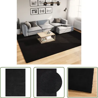 Produktbild von The Living Store Teppich HUARTE Kurzflor Weich und Waschbar Schwarz 240x340 cm