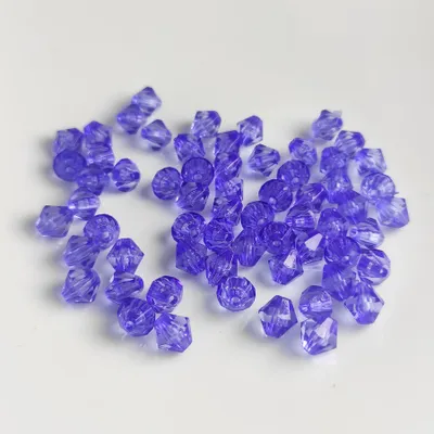 Produktbild von Doppelkegel Bicone 80 Stück Acryl Perlen Kristall Lose Perlen mit Loch , 6 mm 80 Stück, Blau