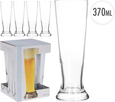 Produktbild von Koopman Biergläser Set - 4 Stück 370 ml transparentes Glas