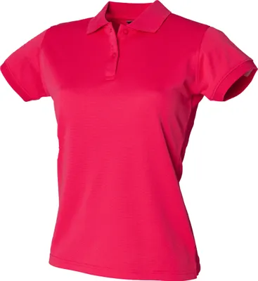 Produktbild von Henbury Damen Coolplus® Polo-Shirt / Polohemd, RW636 (M) (Kräftiges Pink)