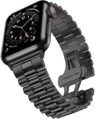 Produktbild von Strap-it Apple Watch 8 Presidential Stahlarmband (Schwarz)