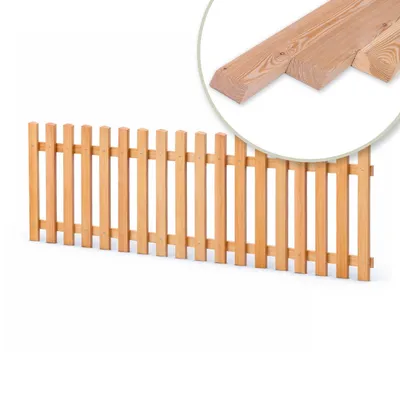 Produktbild von Holzpaket für Gartenzaun Lattenzaun inkl. Schrauben 180 cm breit Lärche natur Typ B 150 cm hoch