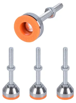 Image de Omgoods - Ensemble de 4 pieds réglables en acier pour meubles