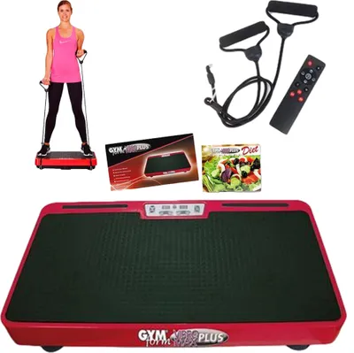 Produktbild von Gymform® VibroMax Plus - Vibrationsplatte, Ganzkörper Trainingsgerät, inkl. Trainingsbänder, rutschfest, 10 Programme, 99 Intensitäten