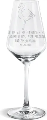 Produktbild von Mr. & Mrs. Panda Weinglas Flamingo Classic - Transparent - Geschenk, Weißweinkelch, Prächtig, wein glas, Freundin, Spruch, Weißwein, Rosa, Tochter