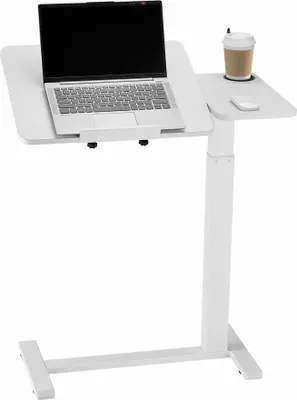 Produktbild von Überbetttisch Beistelltisch - Laptoptisch mit Getränkehalter - Praktischer Betttisch für Zuhause