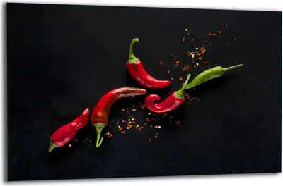 Produktbild von Herdabdeckplatte Glaskeramikkochfeld-Abdeckung Spritzschutz Glas 80x52 Chili