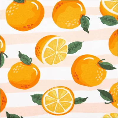 Produktbild von Jersey Stoff Meterware Baumwolljersey Melody Orangen & Streifen orange von Swafing 150cm