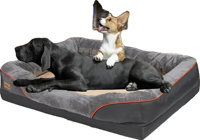 Image de Lit orthopédique pour chiens, housse amovible, très grande taille, GRIS, XL