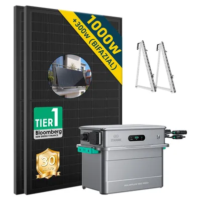 Produktbild von Balkonkraftwerk mit Speicher 1000w(500*2) mit Zendure 800 pro2,mit Balkonhalterung