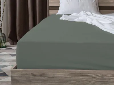 Zdjęcie produktu dla Prześcieradło jersey ciemnozielone 90 x 200 cm