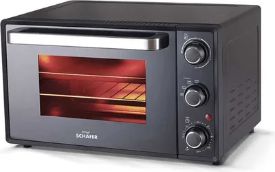 Obrázok produktu pre Schäfer Elektrická rúra 52L 2000 W s konvekčnou rúrou na pizzu s dvojitým sklom čierna