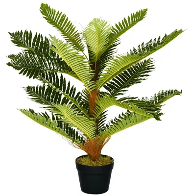 Image de Plante artificielle palmier 85 cm avec 18 grandes feuilles grand ršŠalisme pot inclus