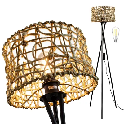 Productafbeelding van Dimbare Vloerlamp met Unieke Lampenkap, Bohemian Stijl