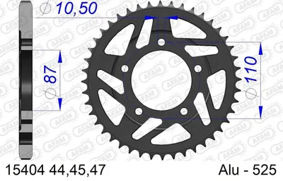 Produktbild von AFAM Kettenrad 15404-44 Hinten für SUZUKI MOTORCYCLES SV Aluminium