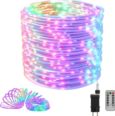 Produktbild von XINZI 100M LED Lichtschlauch mit 1000 LEDs – Bunt, IP44, 8 Modi, dimmbar, Timer & Fernbedienung, geeignet für Garten, Terrasse, Weihnachten und Feiern