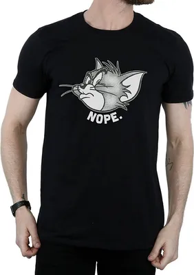 Produktbild von Tom and Jerry - "Nope" T-Shirt für Herren BI727 (L) (Schwarz)