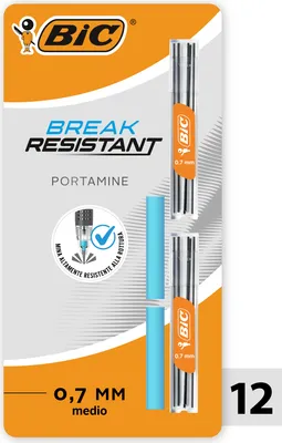 Zdjęcie produktu dla Wkłady grafitowe do ołówka automatycznego 0,7 mm BIC 12+2 sztuki