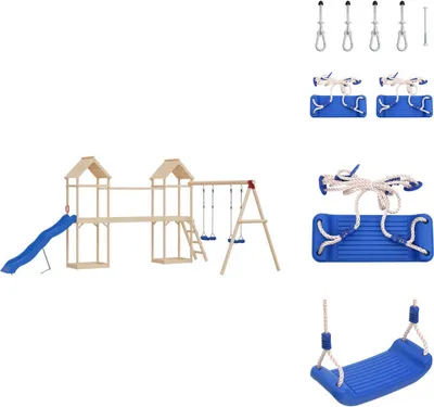 Produktbild von vidaXL Schaukelsitze mit Seilen 2 Stk. Blau 37x15 cm Polyethene -  Schaukeln & Spieltürme