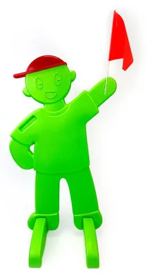 Produktbild von Verkehrsfigur mit Warnflagge – Achtung, spielende Kinder Grün  x 50 cm x 82 cm - Grün - Polyethylene (PE) - In -  & Outdoor - Nutzung - JOI - 920