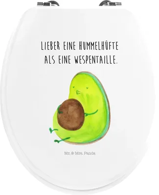 Produktbild von Mr. & Mrs. Panda WC Deckel Avocado Pfeifen - Weiß - Geschenk, klo, WC-Sitz, Sitz, Abnehmen, Brille, Schwanger, Toilettendeckel, Kugelrund