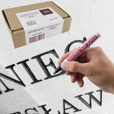 Produktbild von LEVIATAN Set zur Restaurierung von Inschriften auf Grabsteinen Ölmarker schwarz