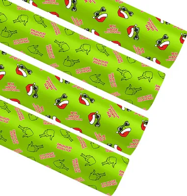 Produktbild von 4 x Rollen Geschenkpapier "Festtags-Muffel" - Je Rolle 2 m x 0,7 m - Witziges Geschenkpapier - Freches Geschenkpapier für Weihnachten