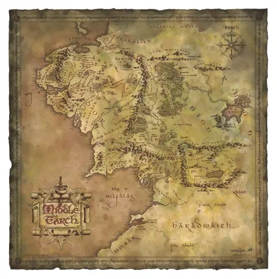 Produktbild von Herr der Ringe Kunstdruck Parchment Map of Middle-earth 59 x 30 cm