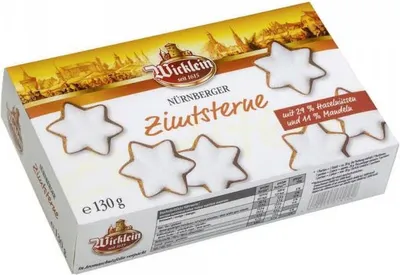 Produktbild von Wicklein Nürnberger Zimtsterne mit Zimt und Glasur 130g 12er Pack