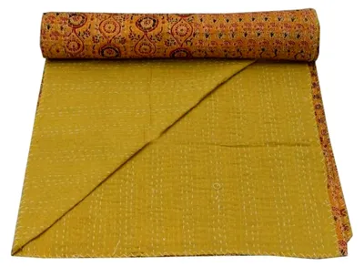 Produktbild von Patchwork-Steppdecke aus Baumwolle, Queen-Size, hergestellt in Indien