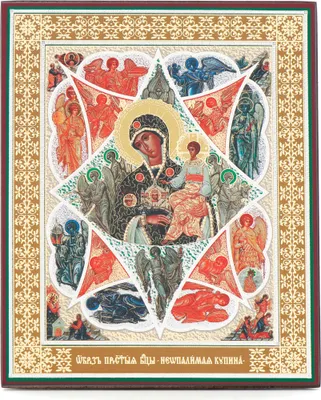 Produktbild von NKlaus GM Vom Unverbrennbaren Dornbusch Holz Ikone 10x12cm christlich orthodox 13930