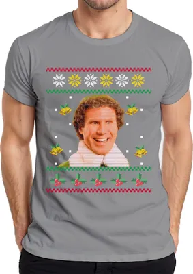Produktbild von Buddy der Weihnachtself - Ugly Christmas Sweater Weihnachten Herren T-Shirt, Grau, XXL