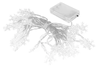 LED-Lichterkette Schneeflocken 40 LEDs warmweiß 610 cm Timer