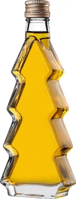 Image de KADAX Bouteilles en verre en forme de sapin, 200ml, 1 pièce, Bouteilles de Noël avec bouchon à vis, Bouteilles à liqueur pour Noël, Bouteilles à liqueur vides à remplir (or)