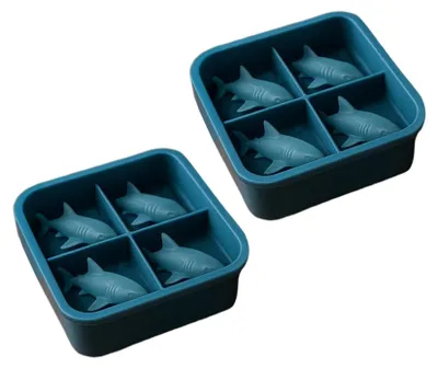 Produktbild von 2 Stück Hai-Silikon-Eisform, neuartige Cocktail-Eiswürfelschale für Whisky-Saft, leicht zu lösen, BPA-frei, Eismaschine, Bars, Partyzubehör