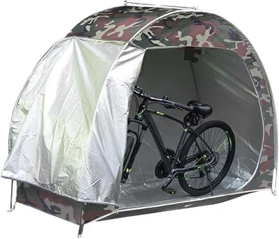 Produktbild von Outdoor Fahrradaufbewahrung Fahrradzelt Outdoor Fahrradabdeckung Unterstand für 2-3 Fahrräder 210D Oxford Wasserdicht Anti-Staub Fahrradaufbewahrung Schuppen mit Tür für Haus Garten