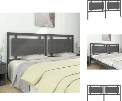 Produktbild von vidaXL Kopfteil Grau 205,5x4x100 cm Massivholz Kiefer -  Kopf- & Fußenden