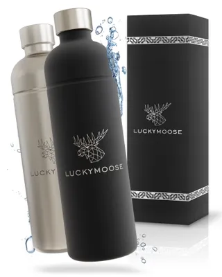 Produktbild von Luckymoose® Infinity Flasche 1,25L für Aarke Carbonator 3, Philips GoZero & Brita SodaOne Wassersprudler - Spülmaschinenfeste Edelstahlflasche