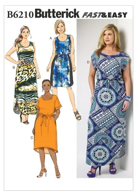 Imagen del producto de Patrón de costura Butterick B6210KK para vestido de mujer, tallas 54-60