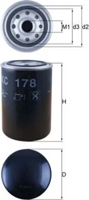Produktbild von Kraftstofffilter MAHLE KC 178 für GINAF X-Series Anschraubfilter