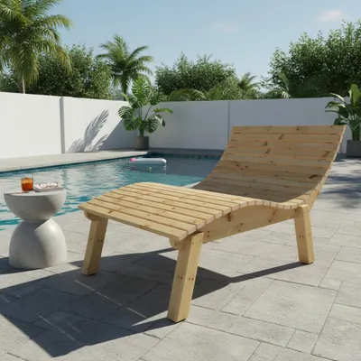 Produktbild von Gartenliege Relaxliege "Liege-Franzi" (Zirbe) Breite 120cm Einstiegshöhe 60cm mit Füßen
