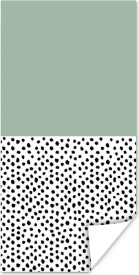 Produktbild von MuchoWow® Poster Polka dots - Grün - Schwarz 20x40 cm - Plakat - Foto